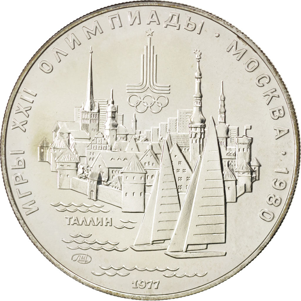 Russia, 5 Roubles, 1977, KM #Y 148, MS(63), Silver, 16.58