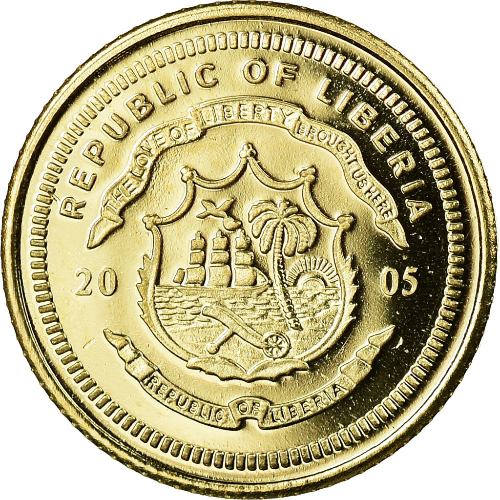 Coin, Liberia, 10 Dollars, 2005, Paul Kruger, MS(65-70), Gold, KM:864