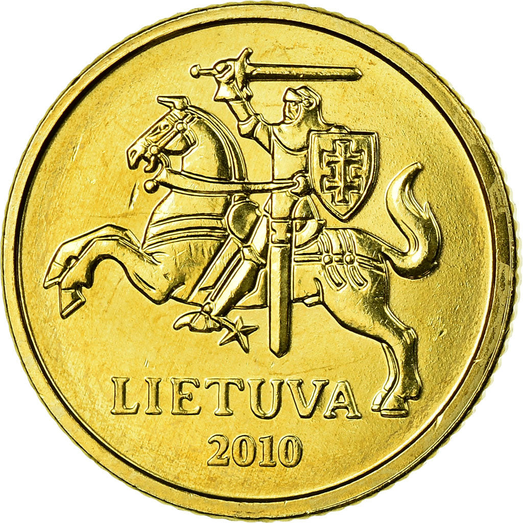 Moneta, Litwa, 10 Centu, 2010, MS(63), Mosiądz niklowy, KM:106