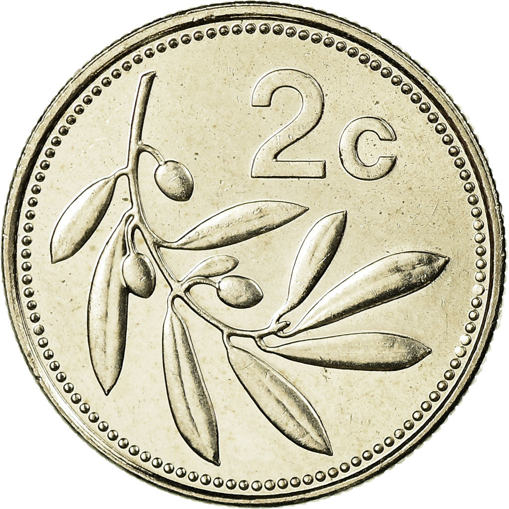 Coin, Malta, 2 Cents, 2006, British Royal Mint, MS(63), Copper-nickel, KM:94