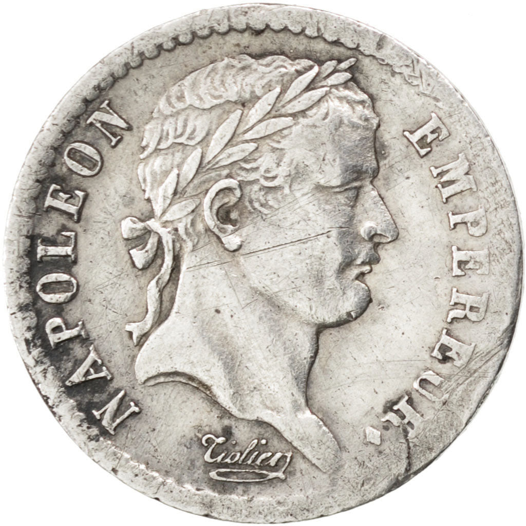 FRANCE, Napoléon I, 1/2 Franc, 1812, Paris, KM #691.1, VF(30-35), Silver, Gadour