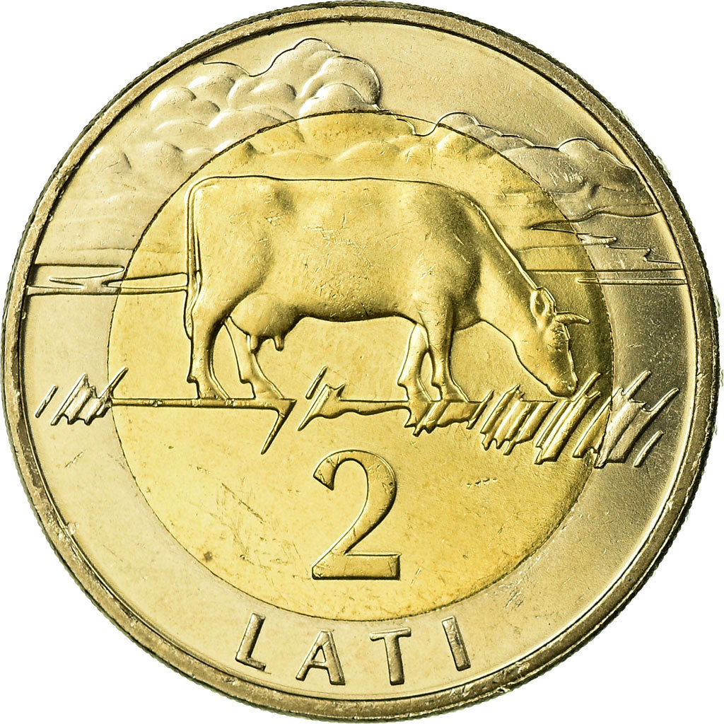 Coin, Latvia, 2 Lati, 1999, MS(63), Bi-Metallic, KM:38
