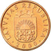 Moneta, Łotwa, 2 Santimi, 1992, MS(63), Miedź powlekana stalą, KM:21