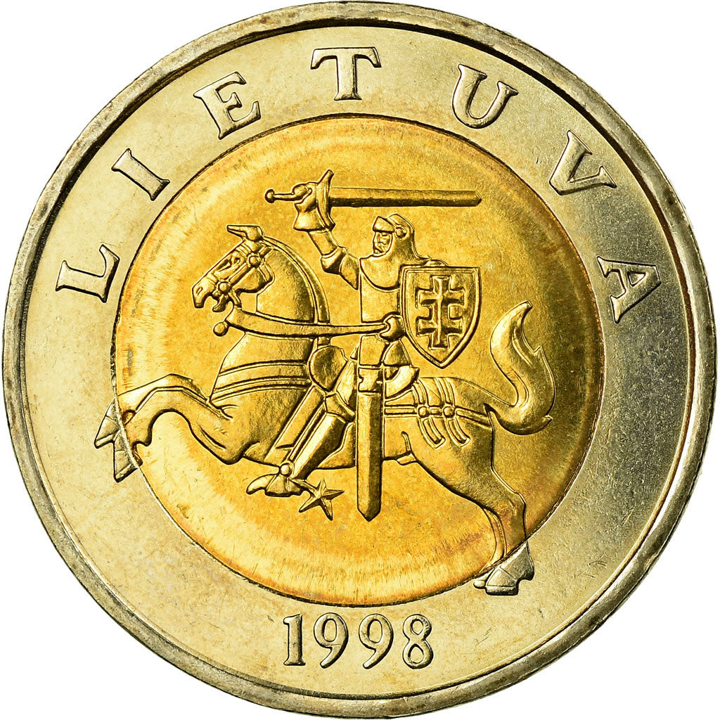 Coin, Lithuania, 5 Litai, 1998, MS(63), Bi-Metallic, KM:113