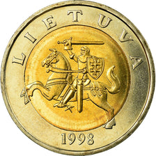Coin, Lithuania, 5 Litai, 1998, MS(63), Bi-Metallic, KM:113