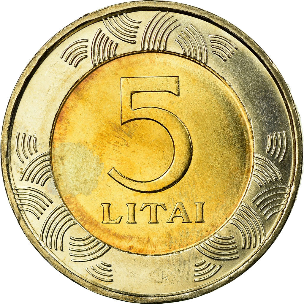 Coin, Lithuania, 5 Litai, 1998, MS(63), Bi-Metallic, KM:113