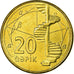 Coin, Azerbaijan, 20 Qapik, Undated (2006), MS(63), Brass plated steel, KM:43