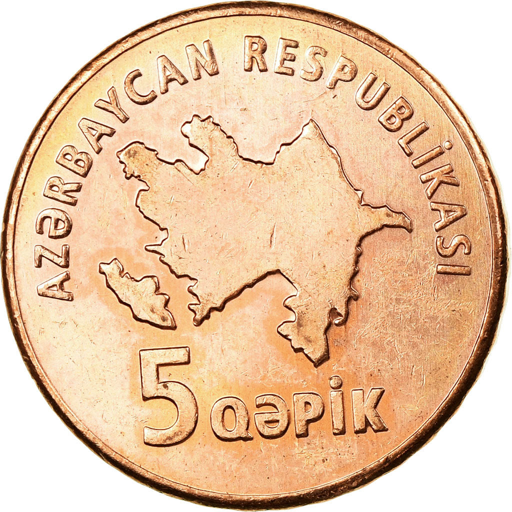 Coin, Azerbaijan, 5 Qapik, Undated (2006), MS(63), Copper Plated Steel, KM:41