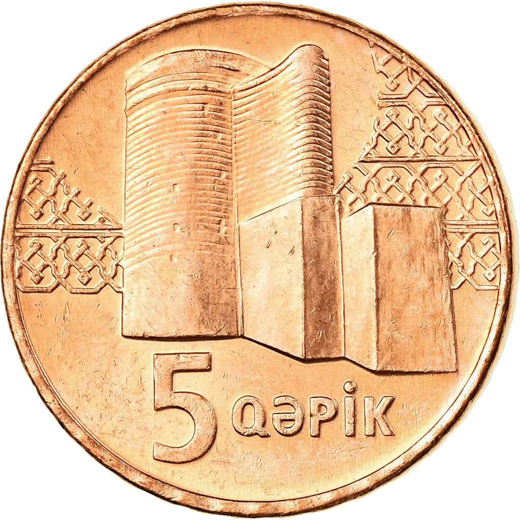 Coin, Azerbaijan, 5 Qapik, Undated (2006), MS(63), Copper Plated Steel, KM:41