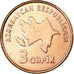 Coin, Azerbaijan, 3 Qapik, Undated (2006), MS(63), Copper Plated Steel, KM:40