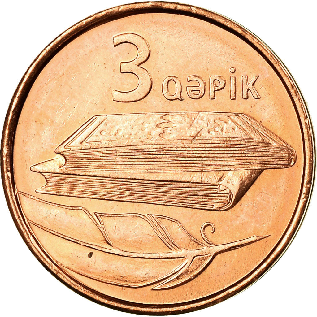 Coin, Azerbaijan, 3 Qapik, Undated (2006), MS(63), Copper Plated Steel, KM:40