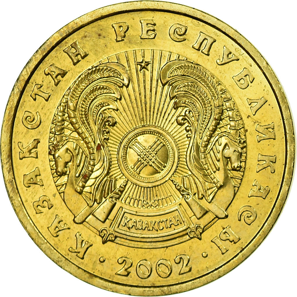 Moneta, Kazakistan, 10 Tenge, 2002, Kazakhstan Mint, SPL, Nichel-ottone, KM:25