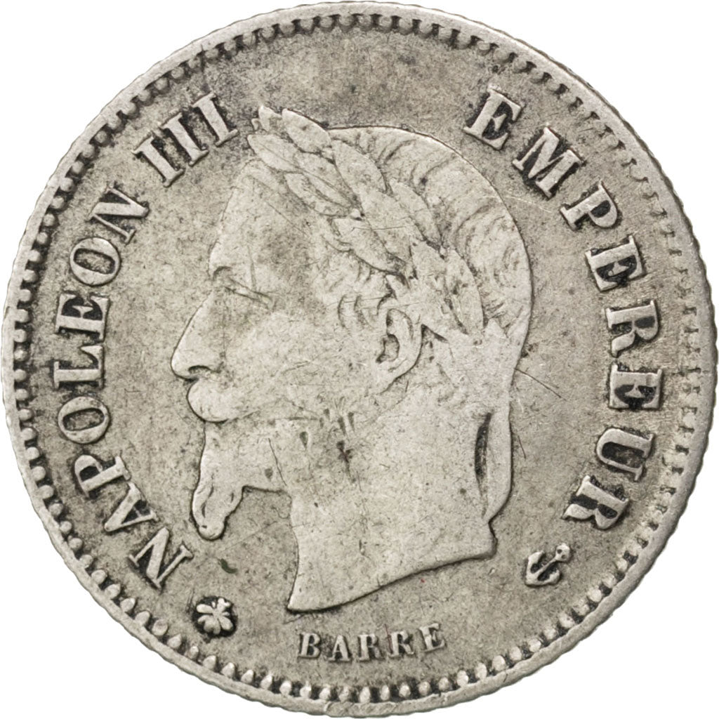 Francia, Napoleon III, Napoléon III, 20 Centimes, 1867, Paris, BB, Argento,...