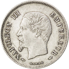 FRANCE, Napoléon III, 20 Centimes, 1854, Paris, KM #778.1, AU(50-53), Silver, 15