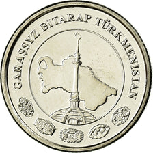 Coin, Turkmanistan, 2 Tenge, 2009, MS(63), Nickel plated steel, KM:96