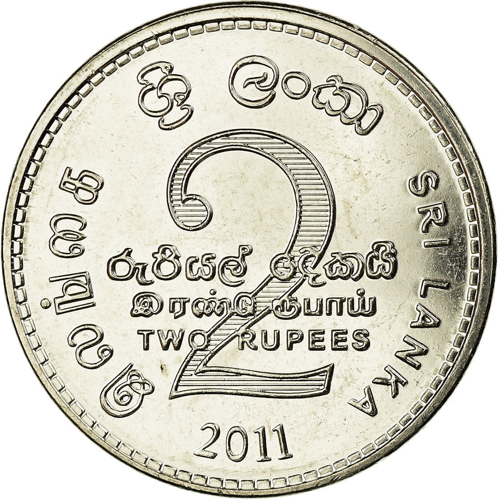 Coin, Sri Lanka, 2 Rupees, 2011, British Royal Mint, MS(63), Nickel plated