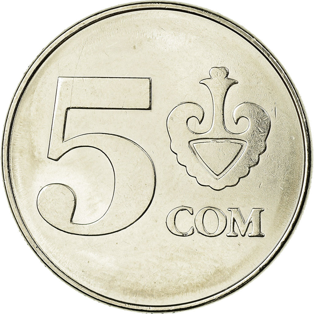 Moneta, Kirghizistan, 5 Som, 2008, Paris, SPL, Acciaio placcato nichel, KM:16