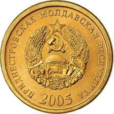 Coin, Transnistria, 25 Kopeek, 2005, MS(63), Bronze Plated Steel, KM:52a