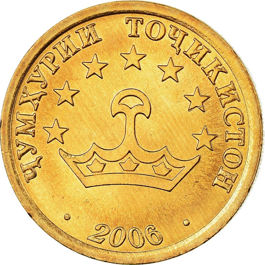 Moneta, Tagikistan, 25 Drams, 2006, St. Petersburg, SPL, Acciaio ricoperto in