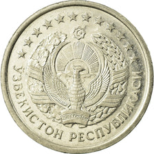 Coin, Uzbekistan, 50 Tiyin, 1994, MS(63), Nickel Clad Steel, KM:6.1