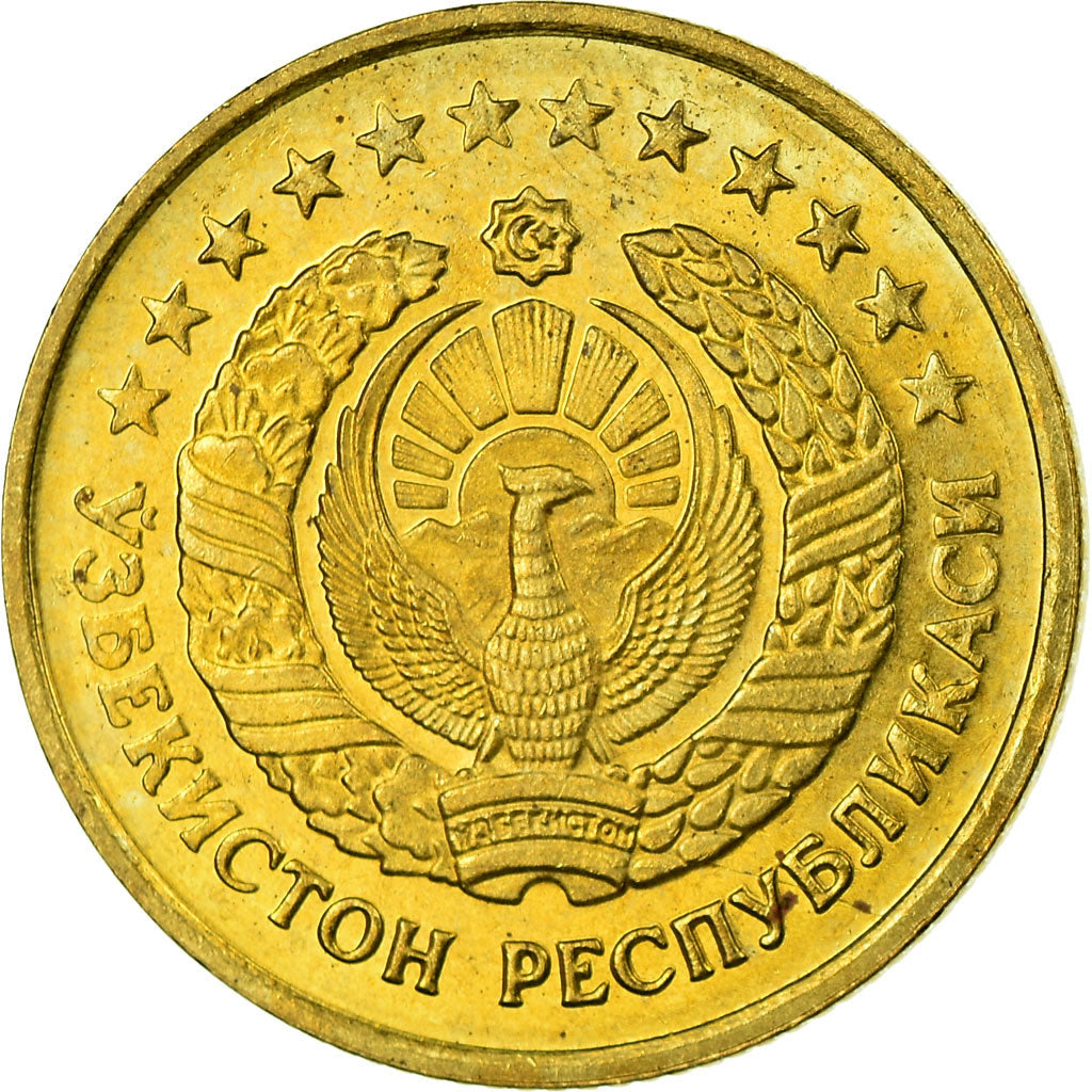 Monnaie, Uzbekistan, 5 Tiyin, 1994, SPL, Brass plated steel, KM:3.1