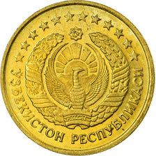 Monnaie, Uzbekistan, 5 Tiyin, 1994, SPL, Brass plated steel, KM:3.1