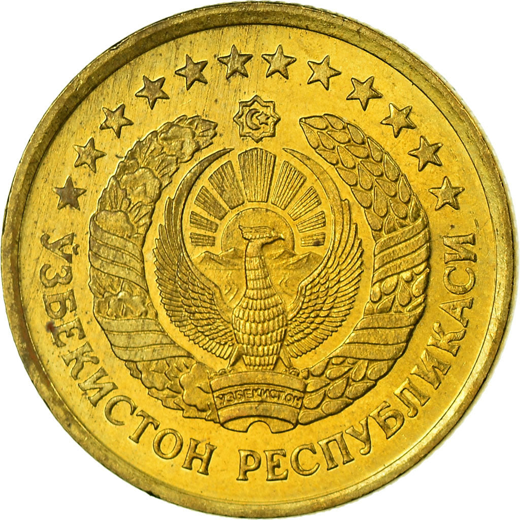 Münze, Uzbekistan, 3 Tiyin, 1994, UNZ, Brass plated steel, KM:2.1