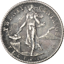 PHILIPPINES, 20 Centavos, 1945, KM #182, EF(40-45), Silver, 21, 3.92
