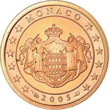 Monaco, Euro Cent, 2005, BE, MS(65-70), Copper Plated Steel, KM:167