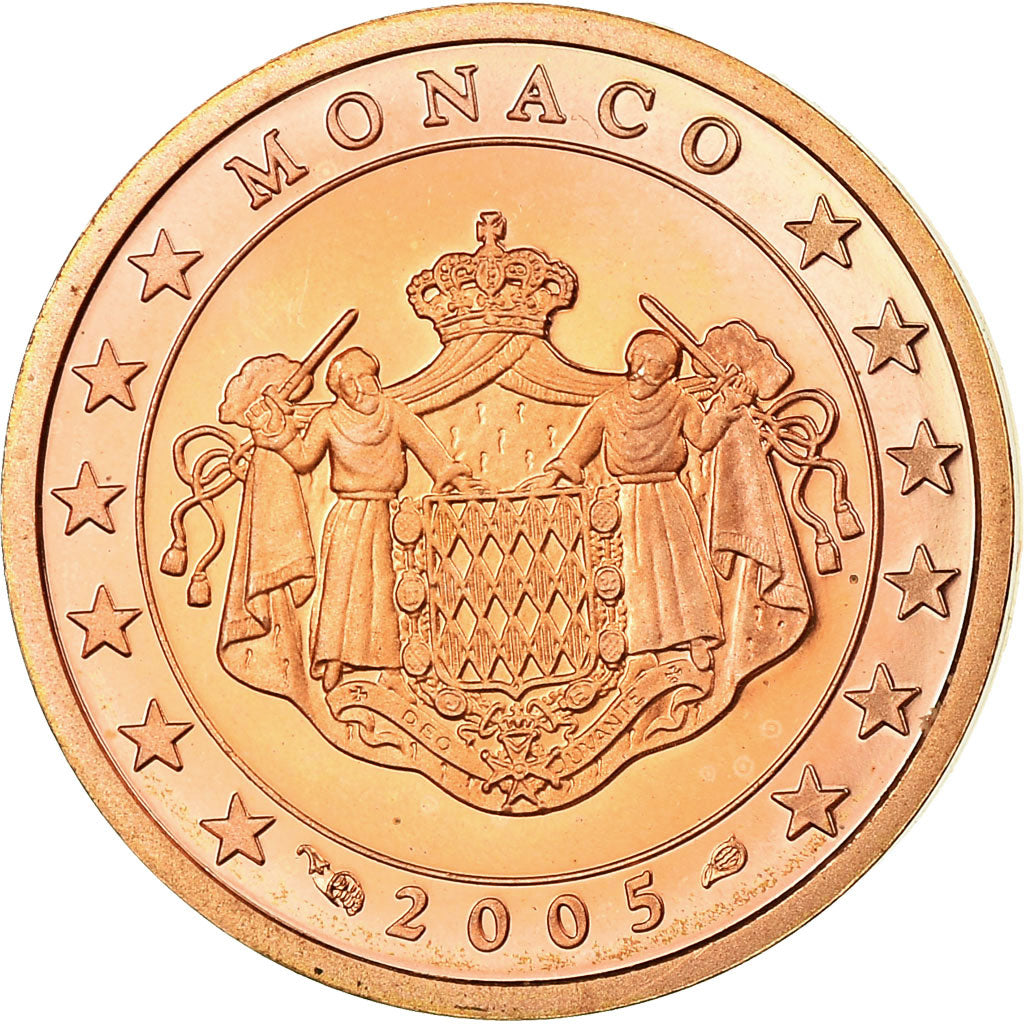 Monaco, 2 Euro Cent, 2005, BE, STGL, Copper Plated Steel, KM:168