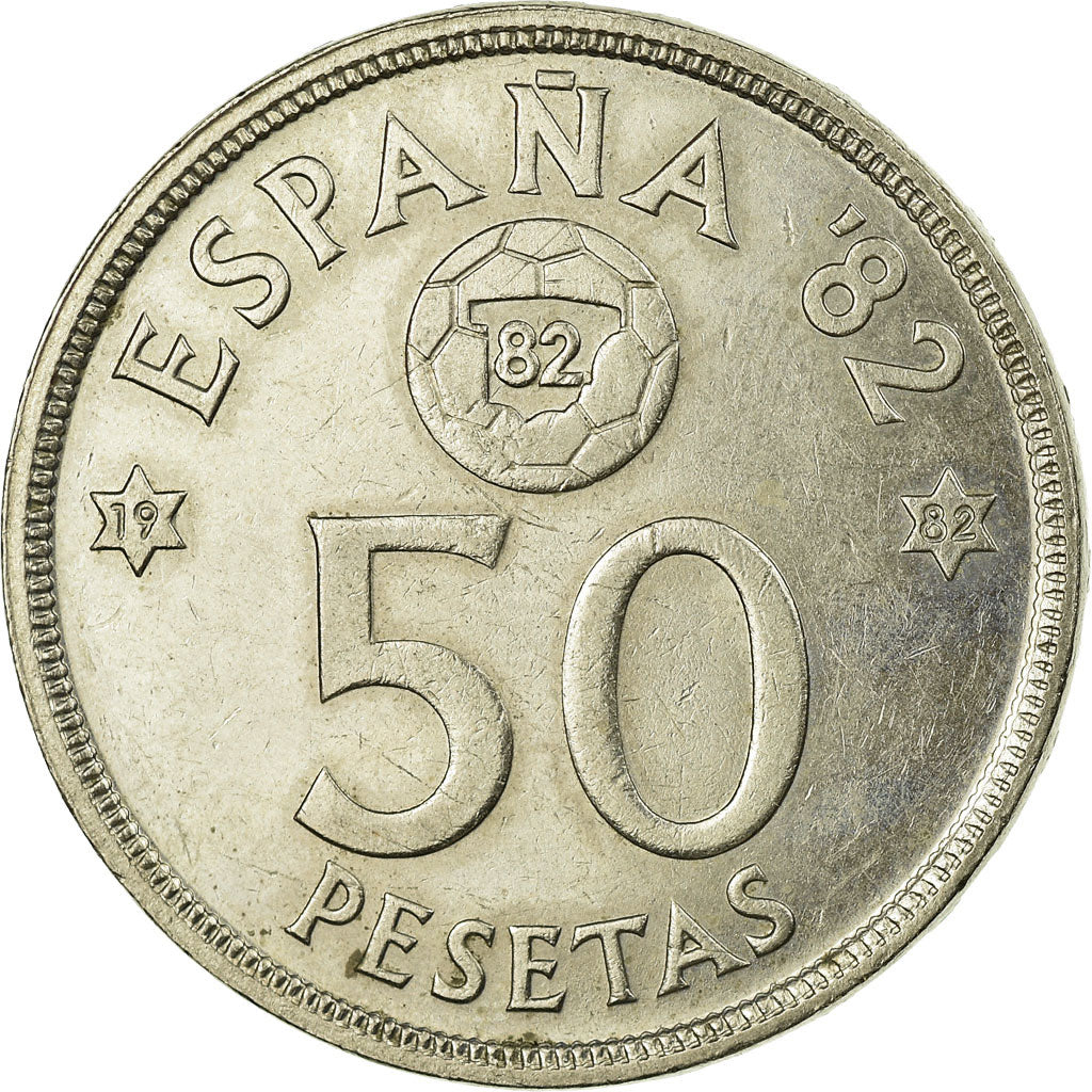 Coin, Spain, Juan Carlos I, 50 Pesetas, 1982, AU(55-58), Copper-nickel, KM:819