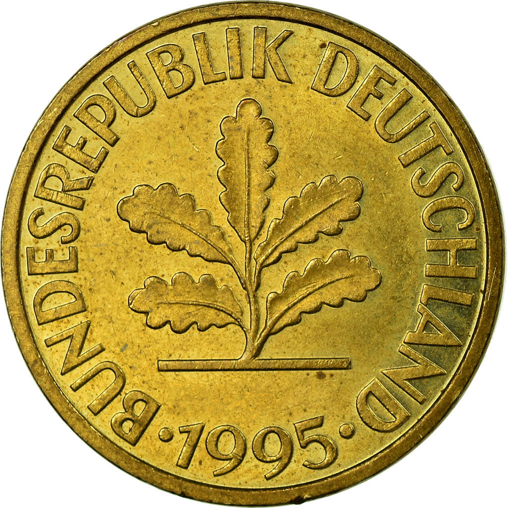 Münze, Bundesrepublik Deutschland, 10 Pfennig, 1995, Munich, S, Brass Clad