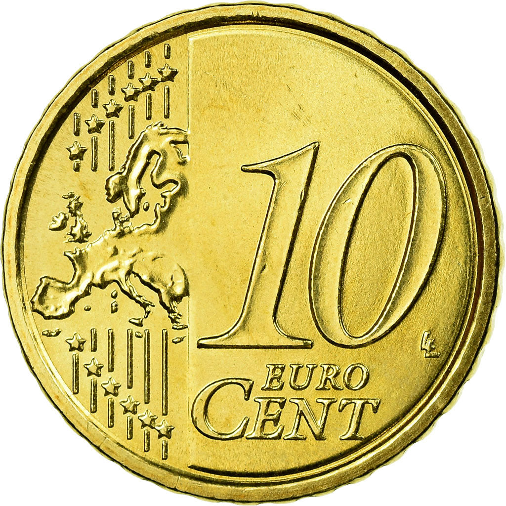 San Marino, 10 Euro Cent, 2010, AU(55-58), Brass, KM:482