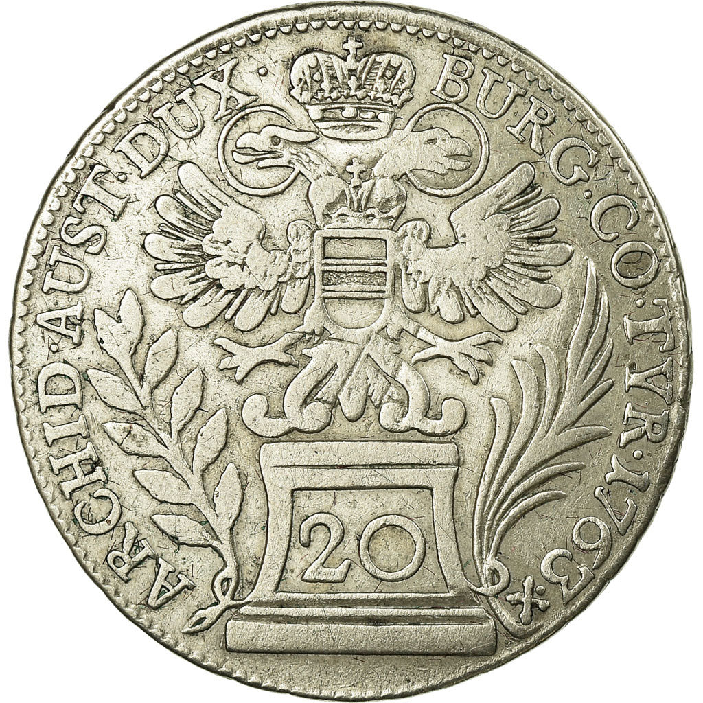 Münze, Österreich, Maria Theresa, 20 Kreuzer, 1763, Vienna, SS, Silber