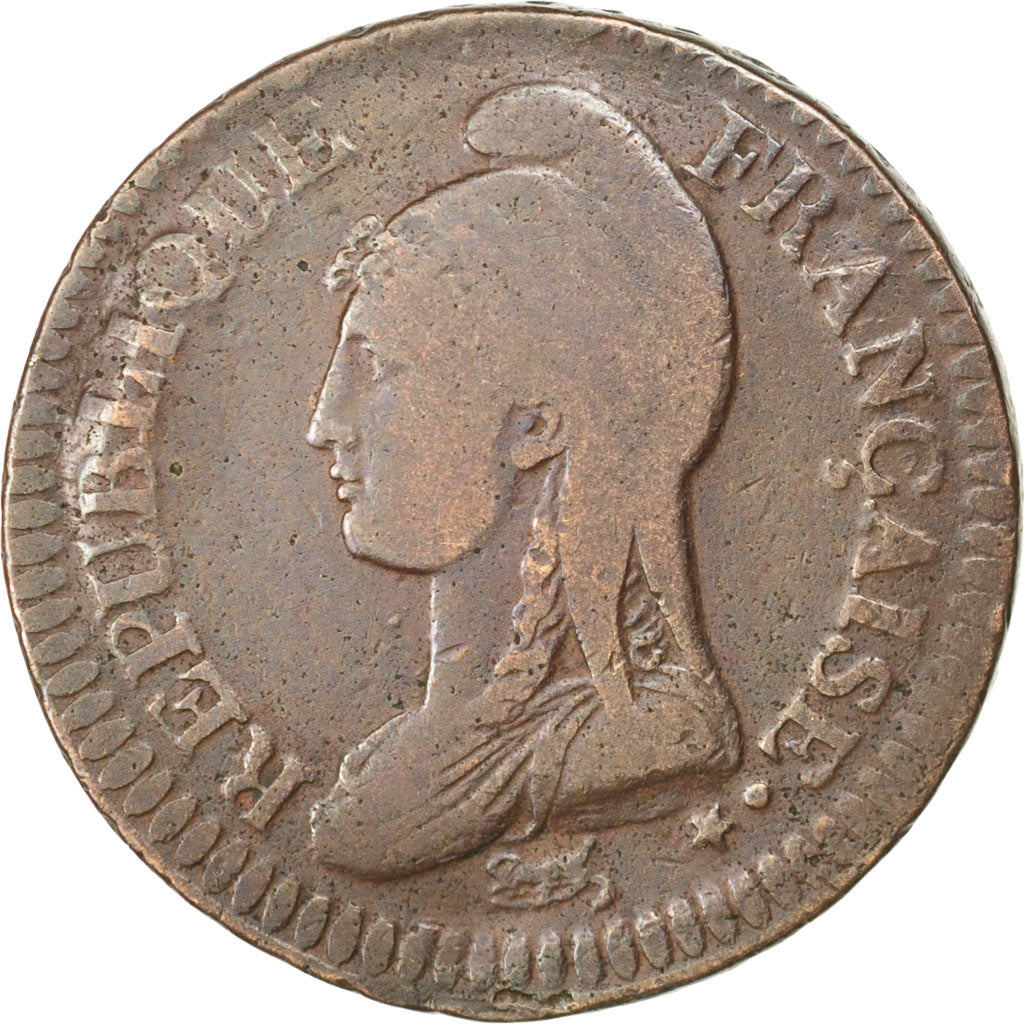 FRANCE, Dupré, Decime, 1799, Paris, KM #644.1, EF(40-45), Bronze, 32, Gadoury #.