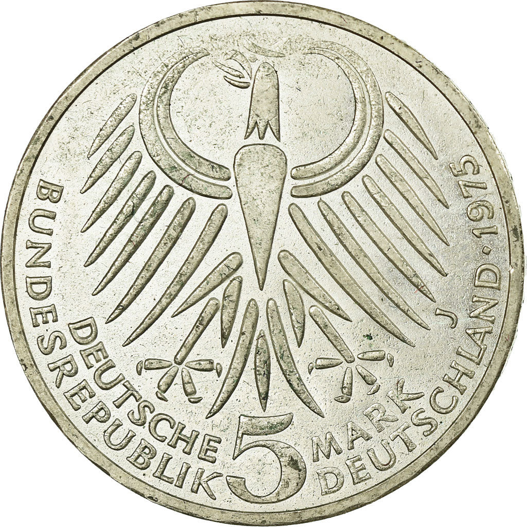 Coin, GERMANY - FEDERAL REPUBLIC, 5 Mark, Hamburg, Germany, EF(40-45), Silver