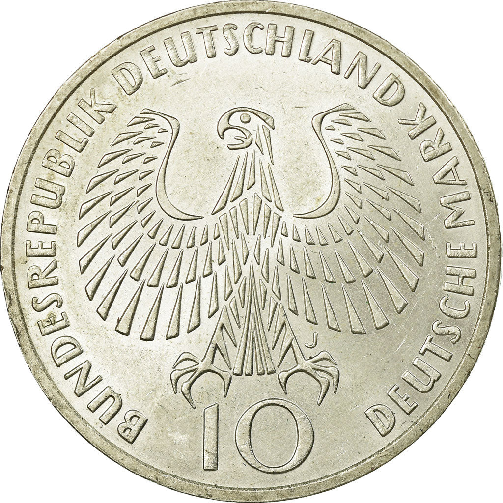 Coin, GERMANY - FEDERAL REPUBLIC, 10 Mark, 1972, Hamburg, AU(55-58), Silver
