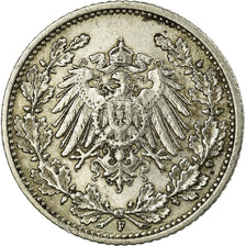 Coin, GERMANY - EMPIRE, 1/2 Mark, 1905, Stuttgart, EF(40-45), Silver, KM:17