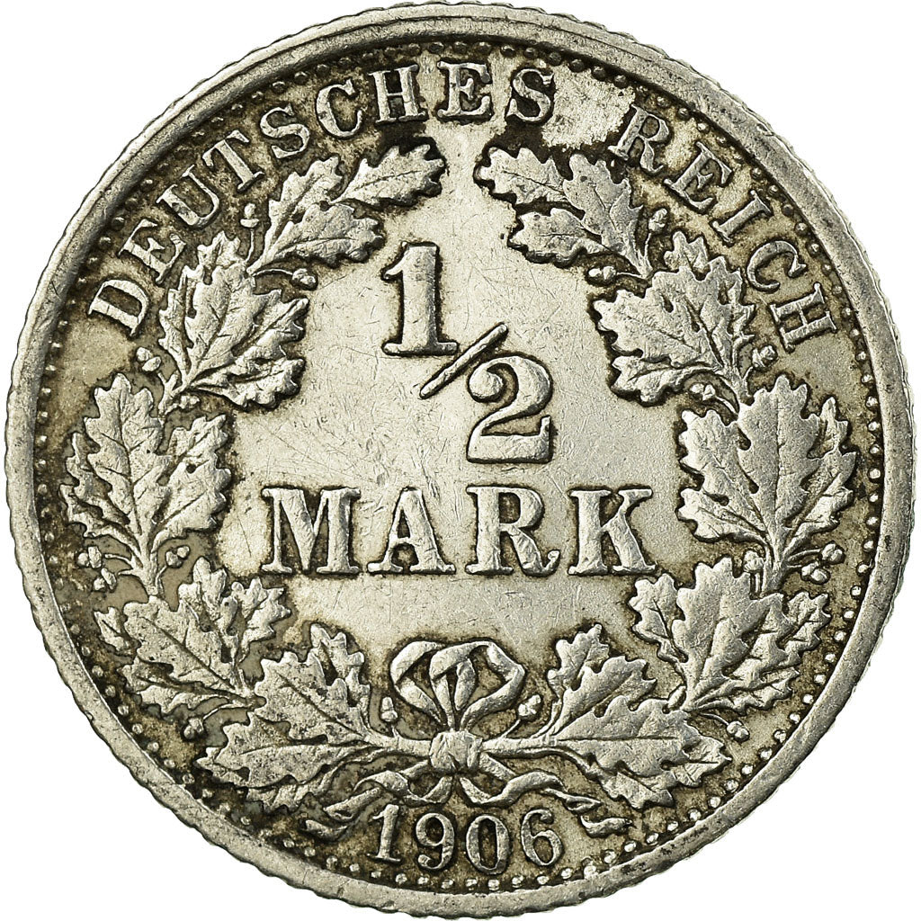 Coin, GERMANY - EMPIRE, 1/2 Mark, 1905, Stuttgart, EF(40-45), Silver, KM:17