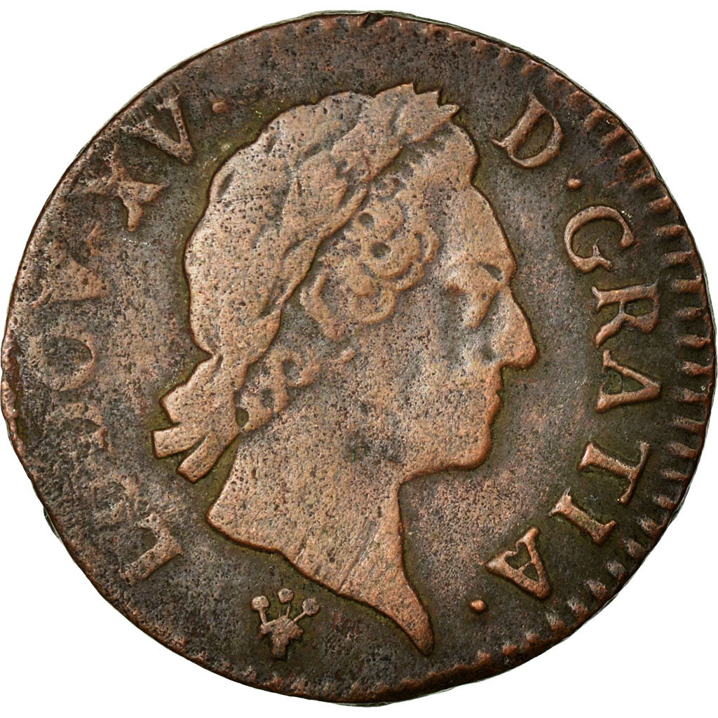 Moneta, Francia, Louis XV, Demi sol à la vieille tête, 1/2 Sol, 1770, Reims