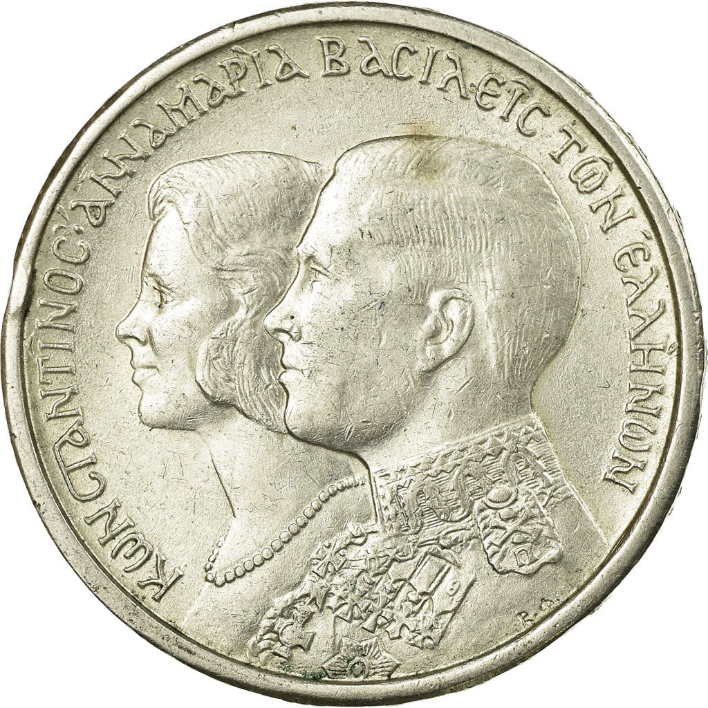 Moneta, Grecia, Constantine II, 30 Drachmai, 1964, BB, Argento, KM:87