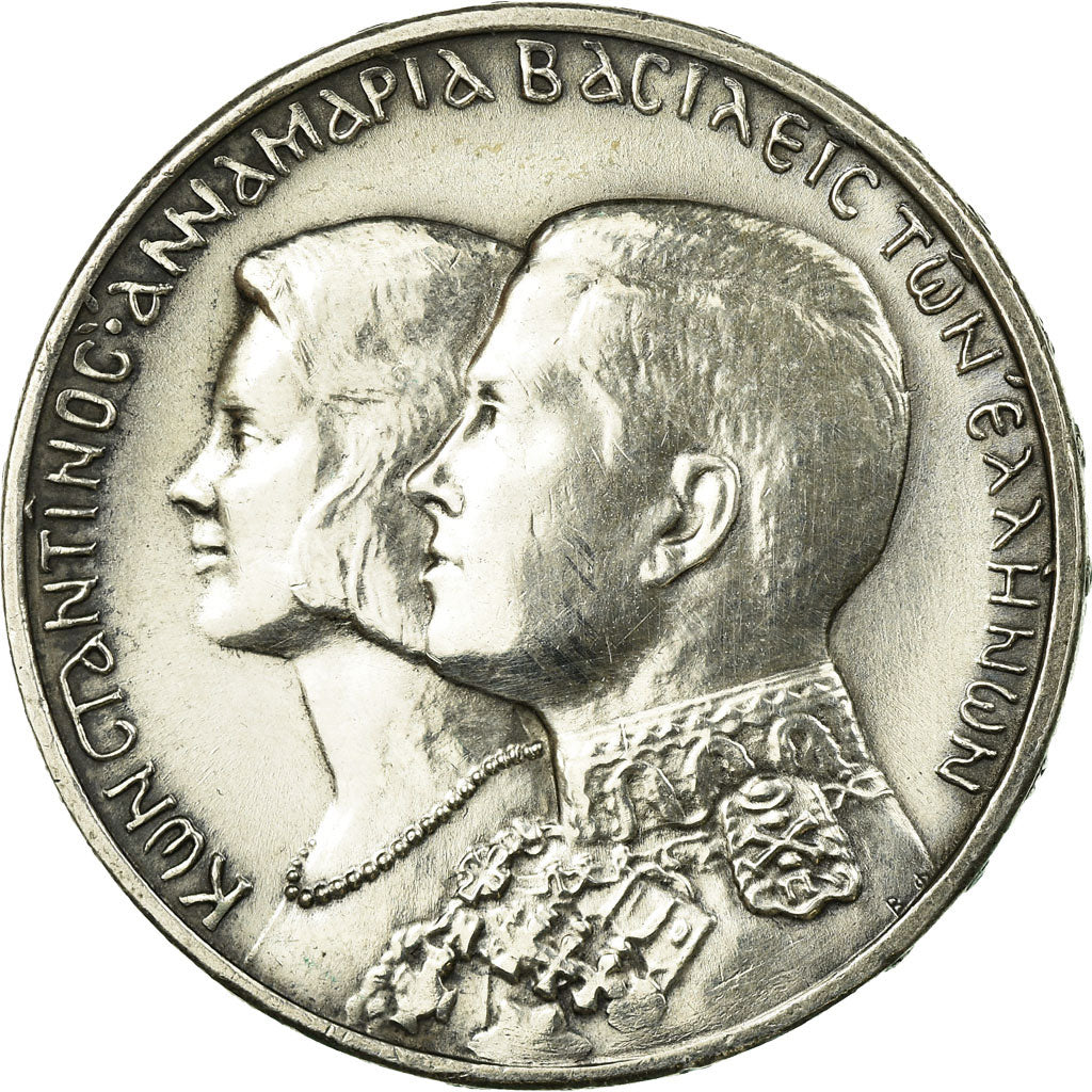 Moeda, Grécia, Constantine II, 30 Drachmai, 1964, EF(40-45), Prata, KM:87