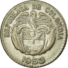 Coin, Colombia, 20 Centavos, 1953, EF(40-45), Silver, KM:213