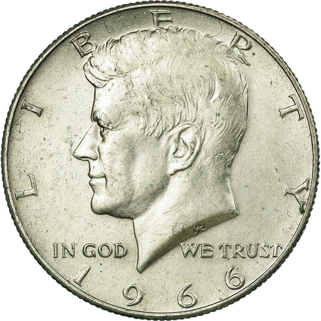 Coin, United States, Kennedy Half Dollar, Half Dollar, 1966, U.S. Mint