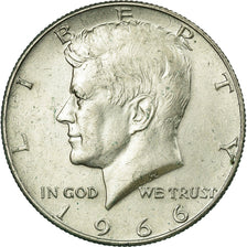 Coin, United States, Kennedy Half Dollar, Half Dollar, 1966, U.S. Mint