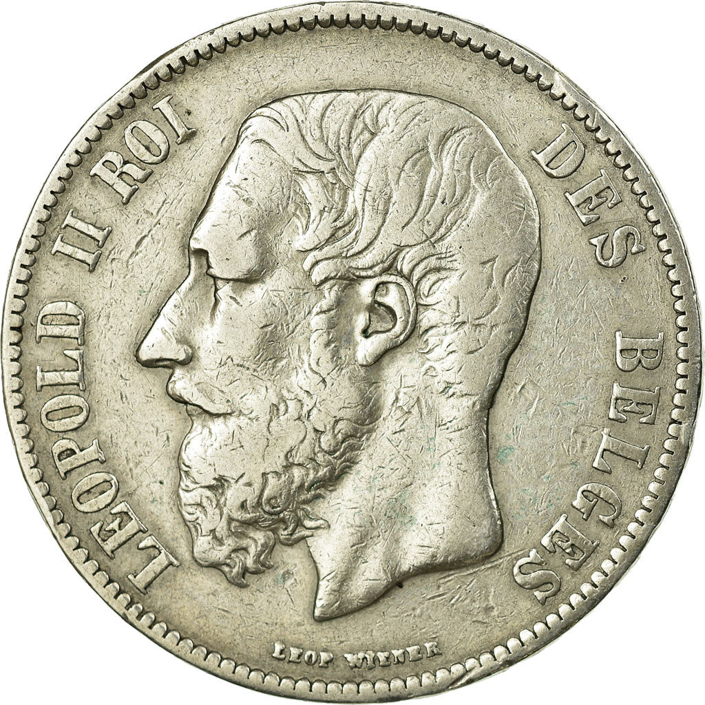 Coin, Belgium, Leopold II, 5 Francs, 5 Frank, 1870, VF(30-35), Silver, KM:24
