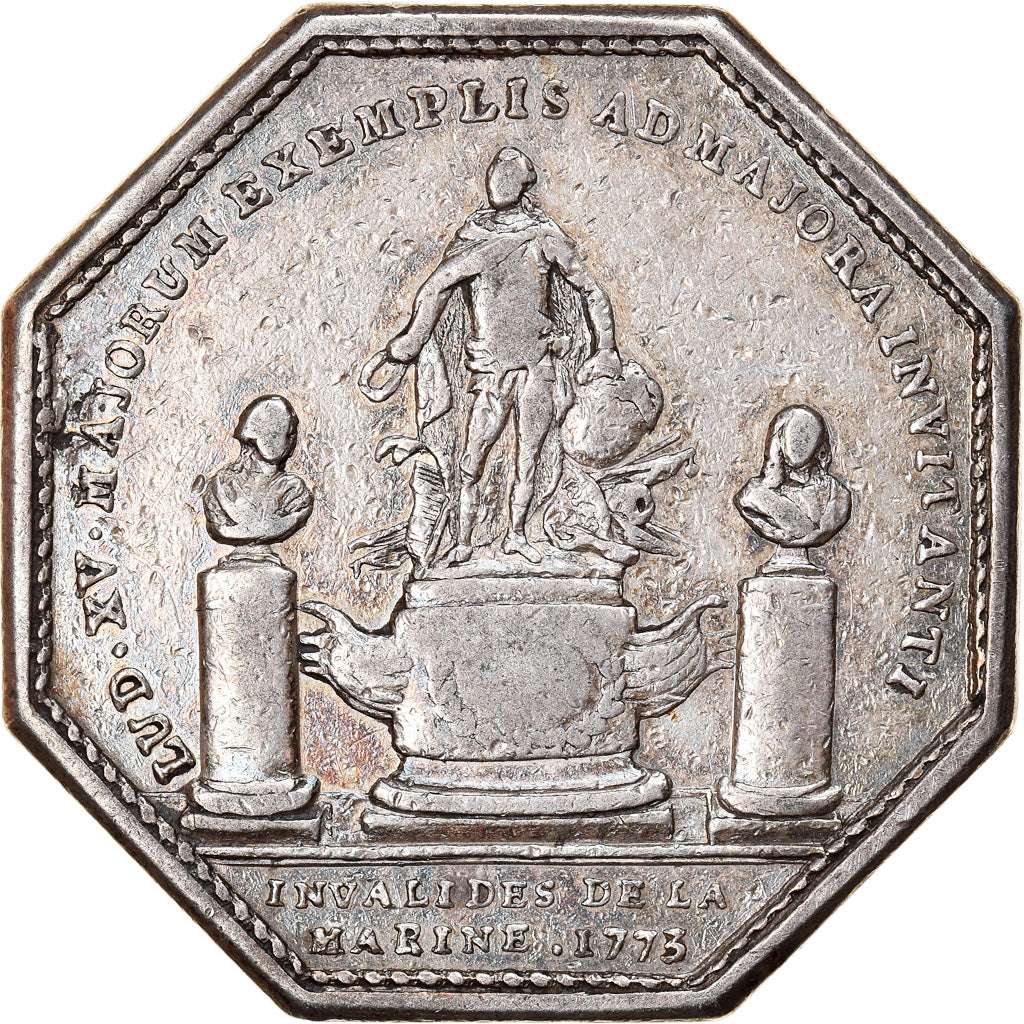 France, Jeton, Royal, Louis XV, Galères Royales, Invalides de la Marine, 1773