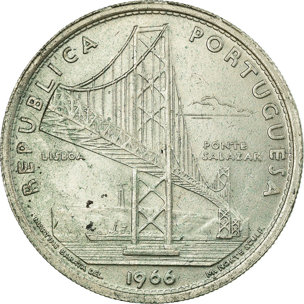 Coin, Portugal, 20 Escudos, 1966, Lisbon, EF(40-45), Silver, KM:592