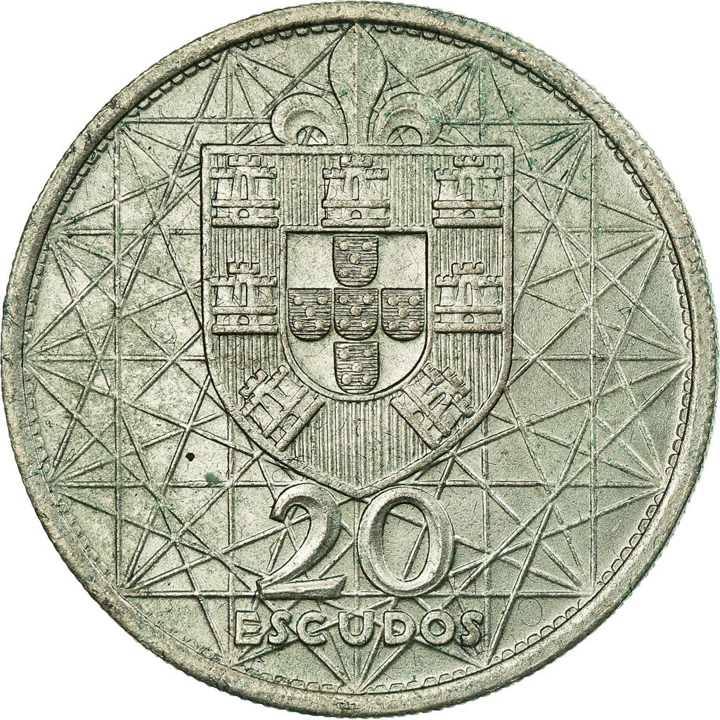 Coin, Portugal, 20 Escudos, 1966, Lisbon, EF(40-45), Silver, KM:592