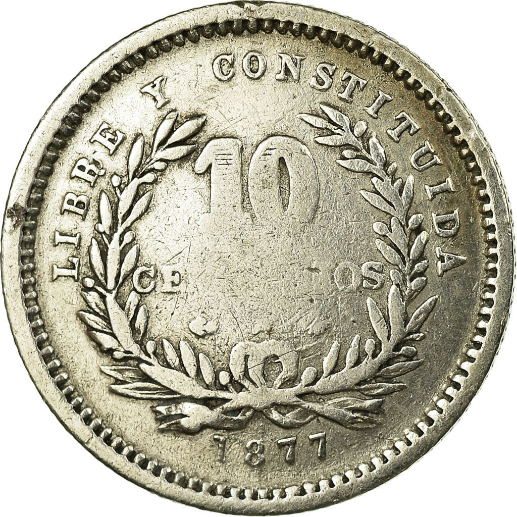 Coin, Uruguay, 10 Centesimos, 1877, Uruguay Mint, Paris, Berlin, Vienna